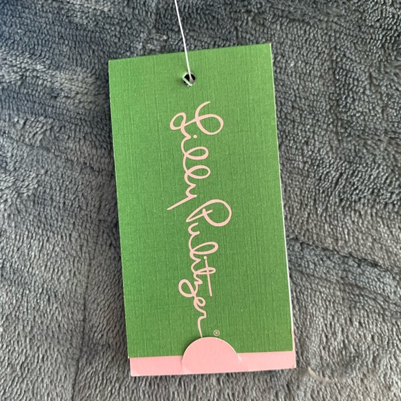 NWT Lilly Pulitzer blue shift dress with gold trim - Picture 5 of 8